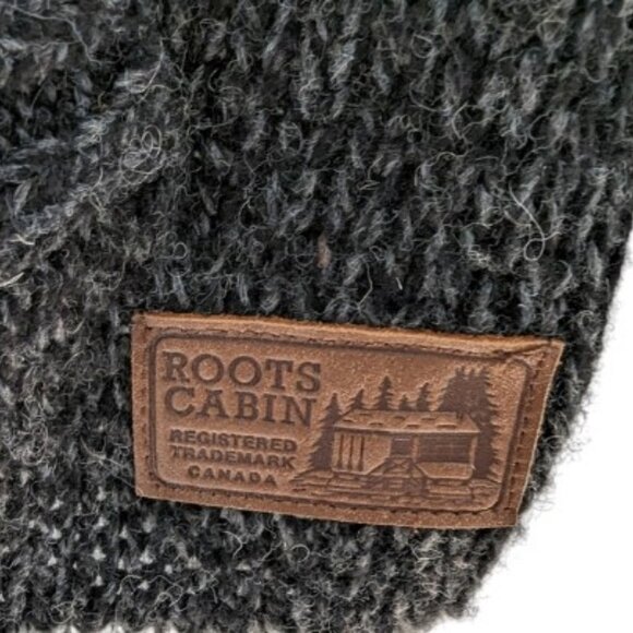 Roots Cabin grey knitted wool button down sweater size L - Picture 4 of 5